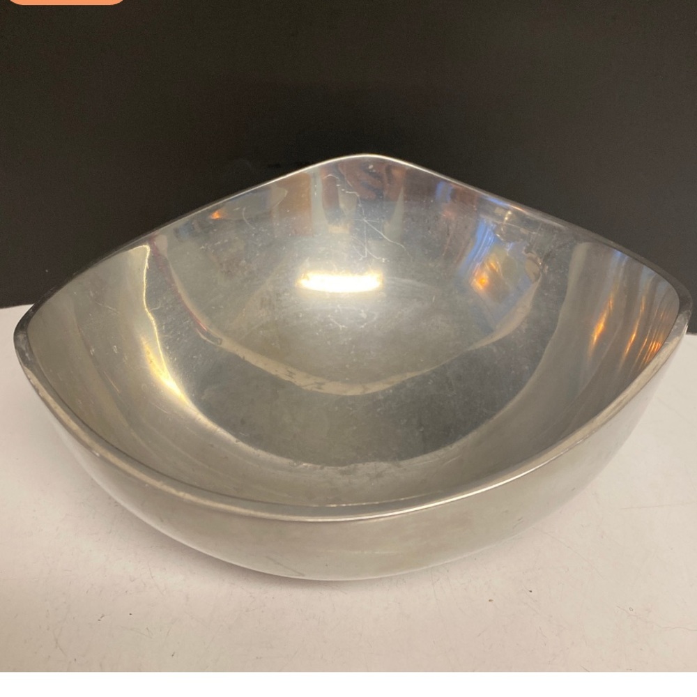 Nambé 550 Handmade Serving Bowl Tri Corner Dish Aluminum Alloy Metal New Mexico